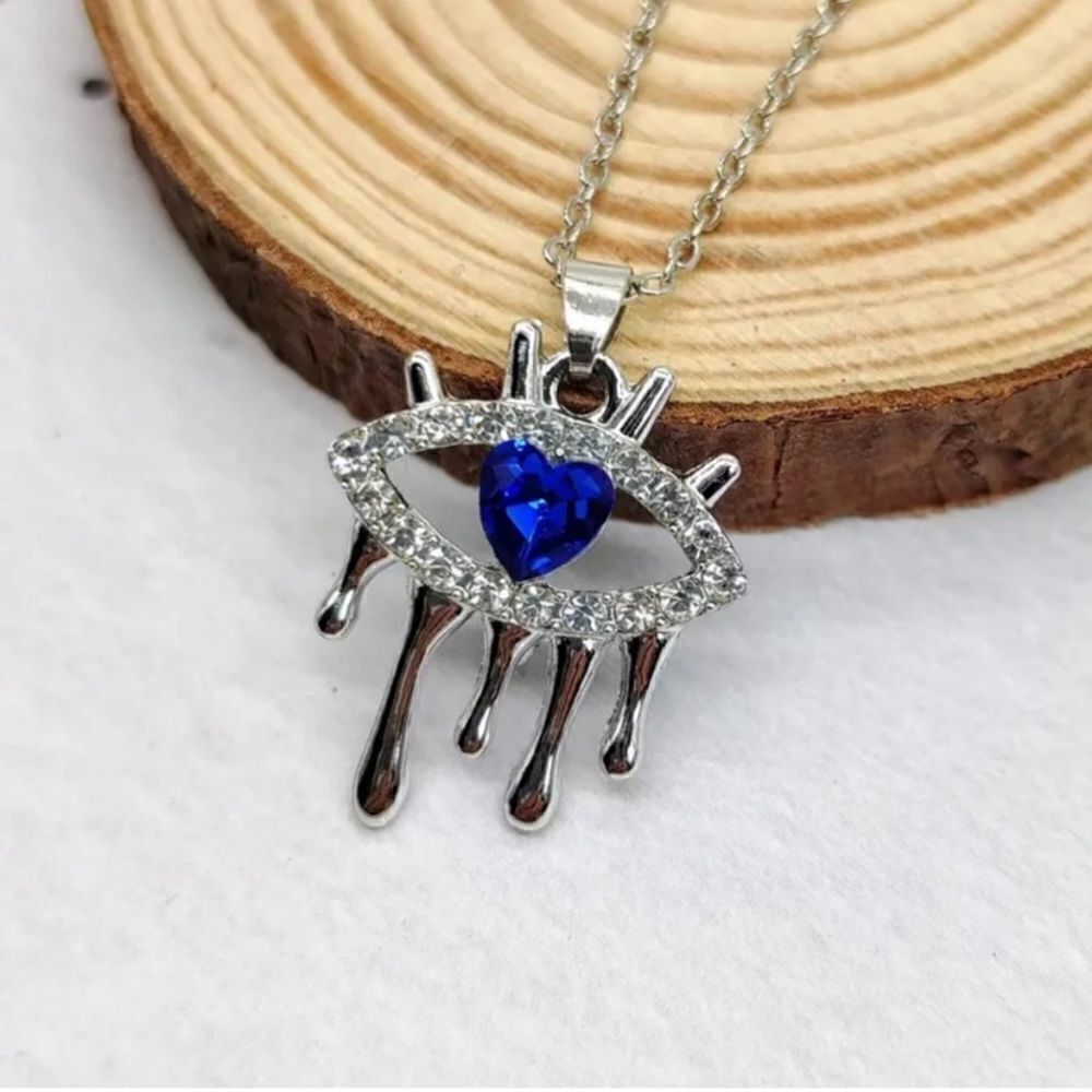 Fashion Jewelry necklace zinc alloy and rhinestone nazar 🧿